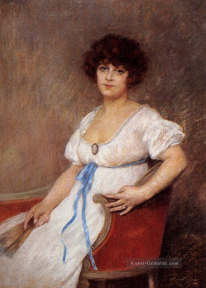 Porträt eines Sitz Lady Träger Belleuse Pierre Ölgemälde